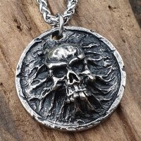 Jotunschädel Anhänger und Kette aus Edelstahl -...