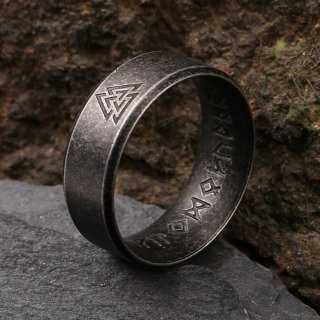 Nordischer Runen Ring "ASGARD" aus Edelstahl 57 (18,5) / 8 US