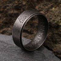 Nordischer Runen Ring "ASGARD" aus Edelstahl 60 (19,0) / 9 US