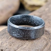 Nordischer Runen Ring "ASGARD" aus Edelstahl 60 (19,0) / 9 US