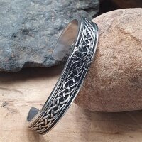 Wikinger Edelstahl Armreif verziert mit einem Thors Hammer