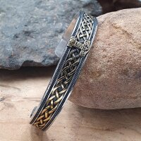 Wikinger Edelstahl Armreif verziert mit einem Thors Hammer