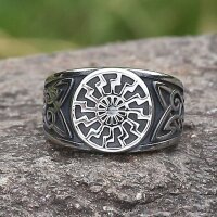Schwarze Sonne Ring "GLITNIR" aus Edelstahl