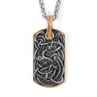Midgardschlange Dogtag aus Edelstahl mit Kette - 60 cm