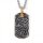 Midgardschlange Dogtag aus Edelstahl mit Kette - 60 cm