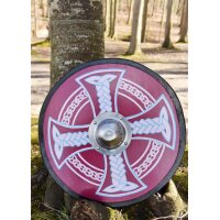 Wikingerschild mit Keltenkreuz-Motiv, handbemalt, 61 cm