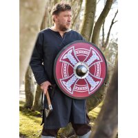 Wikingerschild mit Keltenkreuz-Motiv, handbemalt, 61 cm