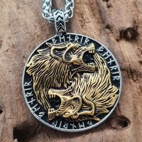 Wolf Schmuckanhänger "BLIX" aus Edelstahl mit Kette - 60 cm