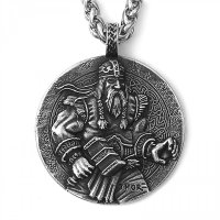 Norse Gods - Thor Schmuckanhänger aus Edelstahl mit Kette - 60 cm