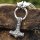 Edelstahl Halskette Thors Hammer mit Fenris Wolf - Farbe Silber - 60 cm