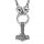 Edelstahl Halskette Thors Hammer mit Fenris Wolf - Farbe Silber - 60 cm