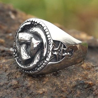 Odin Horn Ring "WOTAN" aus Edelstahl