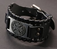 Wikinger Kunstleder Armband mit einem Keltischen Kreuz...