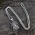 Edelstahl Halskette Wikinger Anhänger verziert mit Hugin und Munin - 60 cm