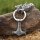 Thors Hammer Anhänger mit Fenris Wolf Massive runde Edelstahl Königskette - 60 cm