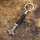 Paracord Schlüsselanhänger mit Thors Hammer aus Edelstahl - Farbe Schwarz