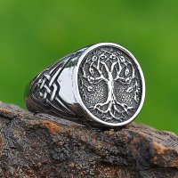 Lebensbaum Ring "BRIANA" aus Edelstahl