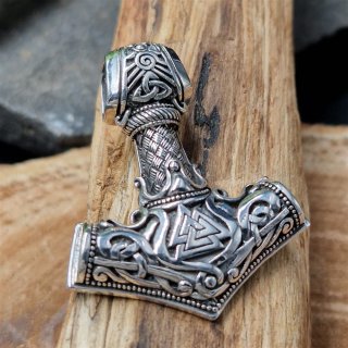 Thors Hammer Schmuck Anhänger "LINUS" aus 925 Sterling Silber