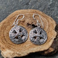 Keltisches Kreuz Ohrhänger "THYRA" aus 925 Sterling Silber