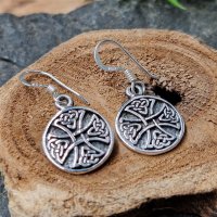 Keltisches Kreuz Ohrhänger "ALDA" aus 925 Sterling Silber