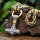Mjölnir Anhänger mit runder Wolf Königskette aus Edelstahl - 60 cm - gold/silber