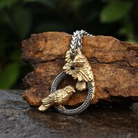 Hugin & Munin Anhänger "CAVAN" Halskette aus Edelstahl - 60 cm