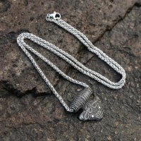 Wikinger Anhänger Halskette aus Edelstahl - 60 cm