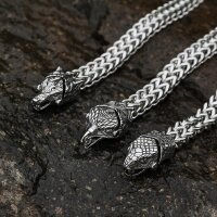 Edelstahl Wikinger Armkette "AEGIR" mit dem Fenriswolf