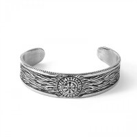 Wikinger Edelstahl Armreif verziert mit einem Vegvisir