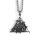 Rabe auf Schädel Schmuck Anhänger mit Halskette aus Edelstahl - 60 cm