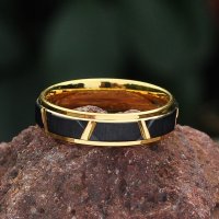6mm Goldfarbender Wolfram Ring "TULY" mit...