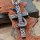 Kreuz Anhänger verziert mit einer Schlange Kette aus Edelstahl - 60 cm
