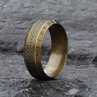 Wikinger Runen Ring mit Keltischen Knoten aus Edelstahl