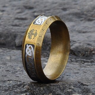 Keltischer Knoten Ring mit einem Lebensbaum aus Edelstahl