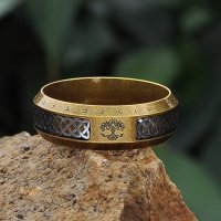 Lebensbaum Ring mit Wikinger Verzierungen aus Edelstahl