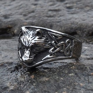 Wolf Ring "PEREDUR" aus Edelstahl