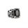 Fleur-de-Lys Ring aus Edelstahl mit schwarzen Glasstein