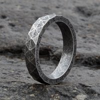 Silber geschwärzter Runen Ring aus Edelstahl