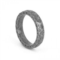 Silber geschwärzter Runen Ring aus Edelstahl