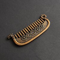 Wikinger Haarkamm "LANGSCHIFF" aus Edelstahl - Farbe Matt/Vintage