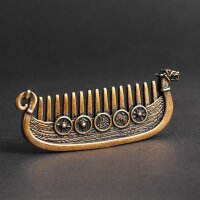Wikinger Haarkamm "LANGSCHIFF" aus Edelstahl - Farbe Matt/Vintage