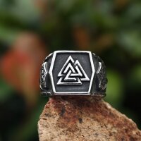 Valknut & Mjölnir Ring – Norse Signet Ring in Stainless Steel