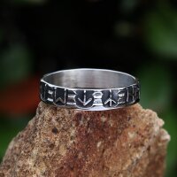 Rúnbindr – Slim Stainless Steel Rune Ring...