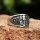 Skjöldrhamarr – Stainless Steel Viking Ring with Mjölnir & Shield