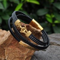 Nordanker Gold – Kunstlederarmband mit goldfarbenem...