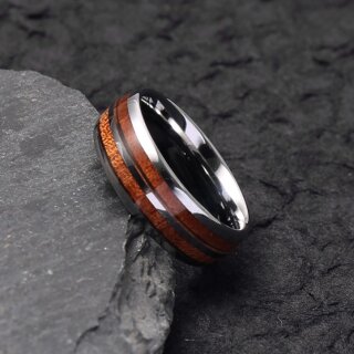 Yggdrasil Ring – Symbol des Weltenbaums aus Wolfram und Holz (8mm)