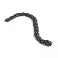 Ouroboros – Die ewige Schlange (Silber-Schwarz) (Edelstahl-Armkette)