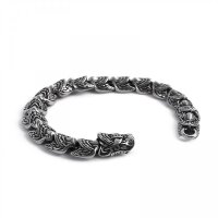 Ouroboros – Die ewige Schlange (Antik-Silber) (Edelstahl-Armkette)