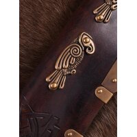 Wikinger-Langsax, Knochengriff mit nordischen Raben Hugin und Munin