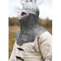 Vendelhelm mit Kettenbrünne – Wikinger Brillenhelm aus 1,2 mm Stahl